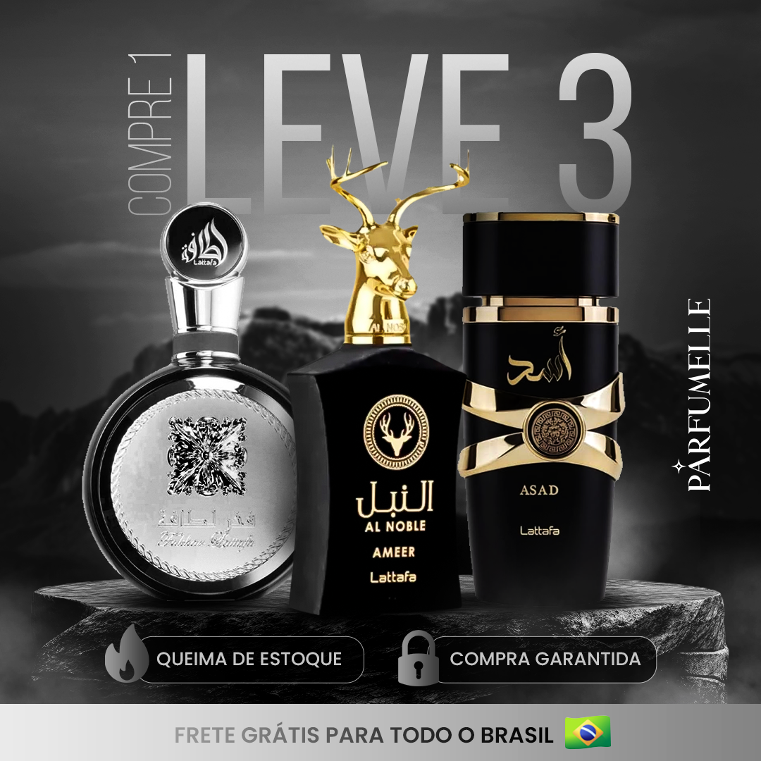 KIT MASCULINO [COMPRE 1 LEVE 3] - Lattafa Fakhar, AL Noble Ameer e Assad Lattafa | 100ml Cada